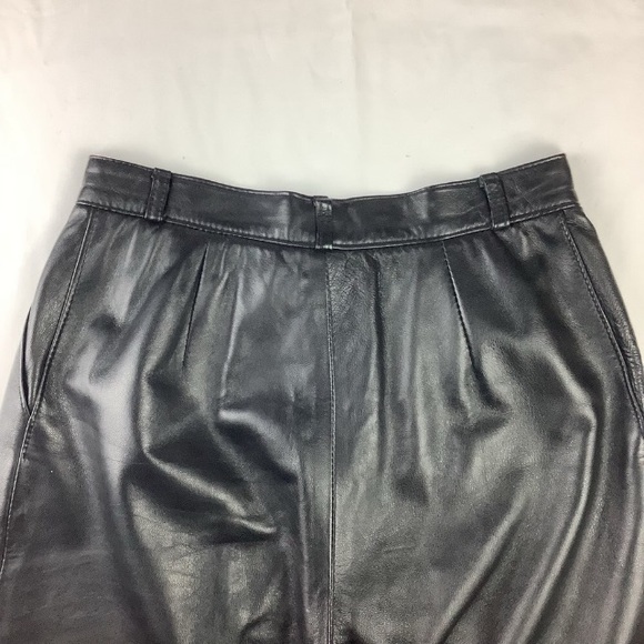 VINTAGE PLEATED TAPERED LEATHER PANTS - Picture 7 of 10